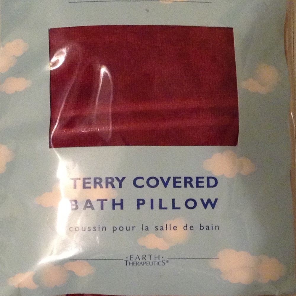 New Terry Covered Bath Pillow Burgundy Wine Garnet Purple Color For the Bathtub